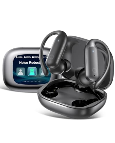 Image of Wireless Earbuds Bluetooth 6.0 with ANC Touchscreen 40H Bass, Carbon Gray