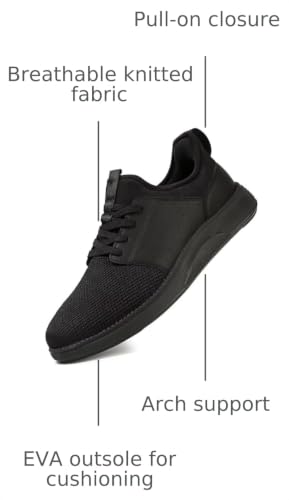 Image of YOLARK Men Casual Dress Shoes Fashion Sneakers Lightweight Breathable Laceless Walking Shoes Gym Tennis Athletic