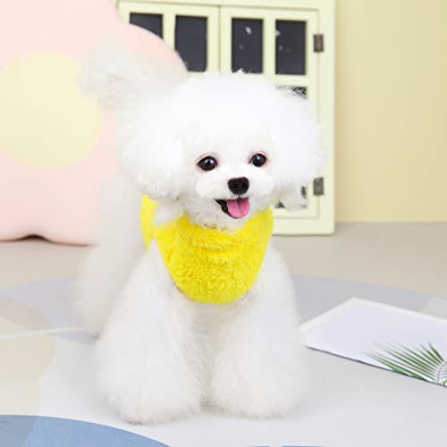 Cute Dog Sweaters For Small Dogs,Kawaii Dog Clothes For Small Dogs Girl And Boy,Puppy Clothes Soft Warm Fleece Thickening For Winter,Autumn Yellow S #TOP1