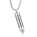MONIYA Stainless Steel Bullet Pendant Urn Ashes Necklace Cross Lords Prayer in English, 22inch Box Chain
