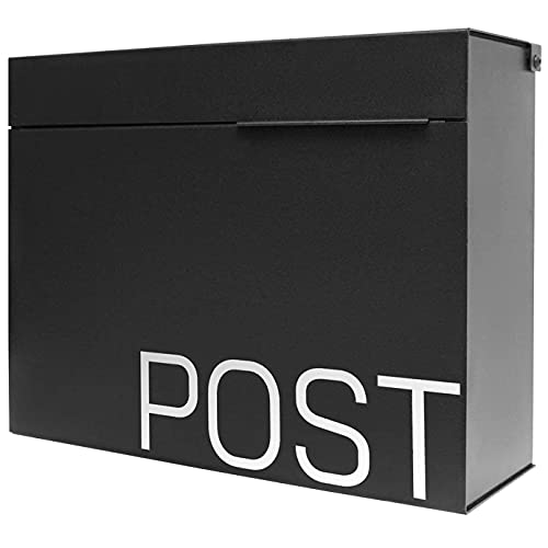 Herman Mailbox, Large Mailbox, Matte Black, Movo Home