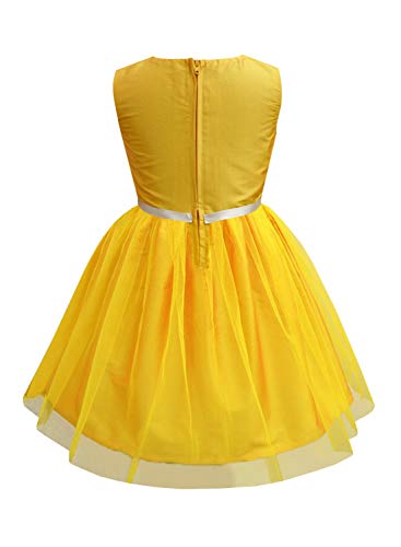Image of A.T.U.N. (All Things UBER Nice) Girls Fit and Flare Embroidered Sleeveless Knee Length Dress for Party and Special Occasions