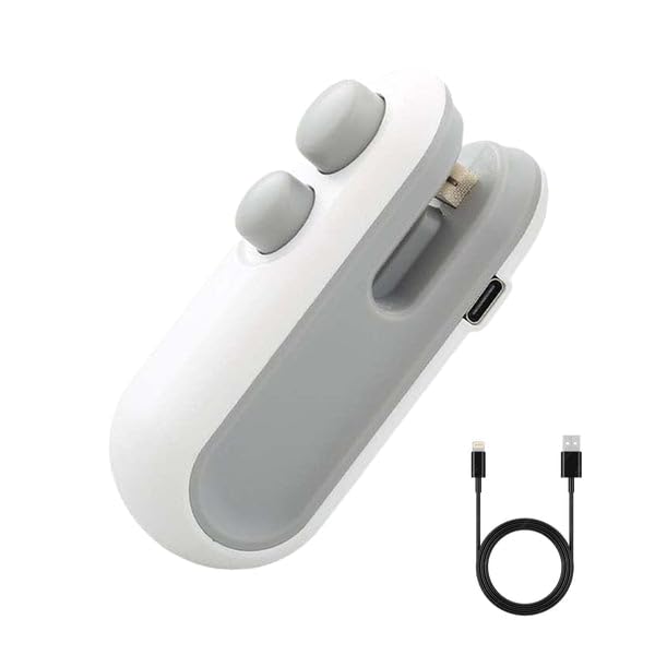 Image of Clasm Mini Bag Sealer and Cutter, Type-C Rechargeable Food Bag Sealer, 2-in-1 Portable Heat Sealer for Plastic Bags, Magnetic Fridge Mount, Handheld Food Packet Resealer for Kitchen Storage