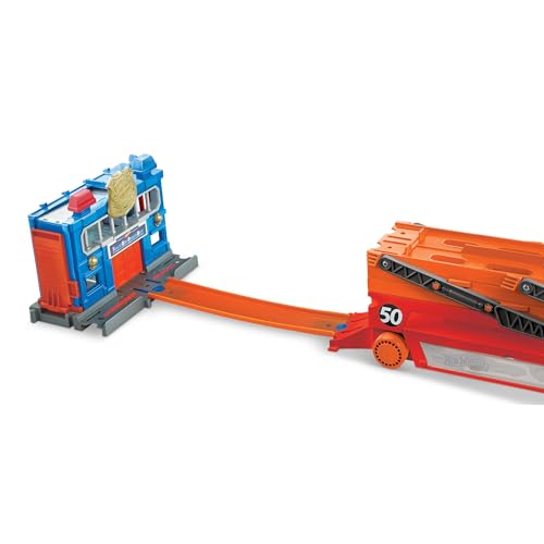 Hot Wheels Hot Wheels Mega Hauler With Storage For Up To 50 1:64 Scale Cars, Ages 3+ 50Th Anniversary Hot Graphics Ghr48