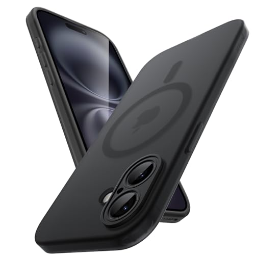 JETech Matt Hülle für iPhone 16 6,1 Zoll Kompatibel mit MagSafe, Nicht Vergilben und Anti-Fingerabdruck, Stoßfest Transl...