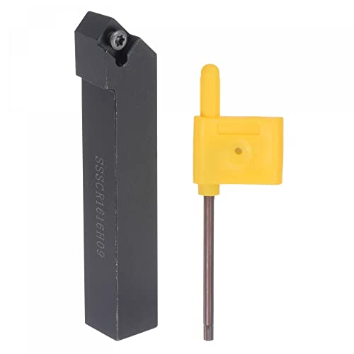 sourcing map Indexable CNC Torno Torneado Portaherramientas, 45° SSSCR1616H09 5/8' Vástago 42Cr Acero Carburo Torneado Portaherramientas para Torneado Ranurado Roscado
