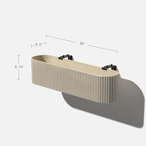 Image of Veradek Demi Series Railing Planter - Round Window Box with Bracket