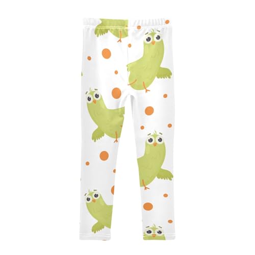 Green Bird Girls Leggings,Workout Leggings for Girls Toddler Athletic Legging Size for 3-10T2
