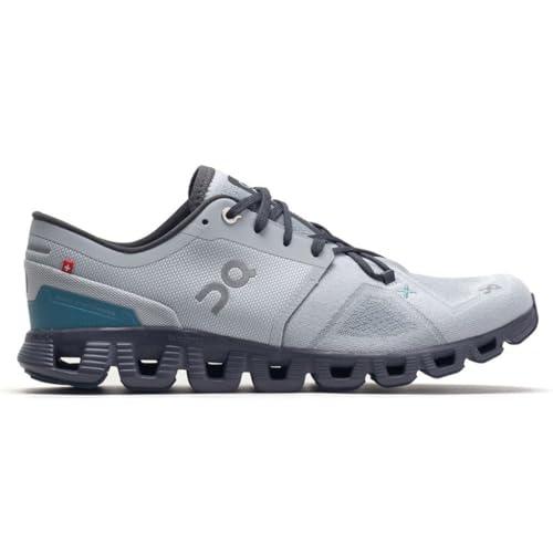 Image of On Men's Cloud X 3 Sneakers, Glacier /Iron, 8.5 Medium US