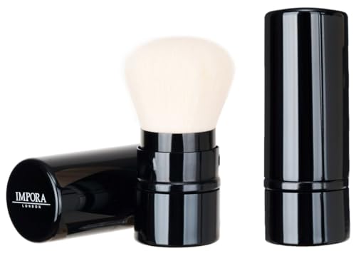Retractable Kabuki Makeup Brush by Impora London – Apply Blush, Powders, Mineral Make up, Foundation. Perfect for Travel.