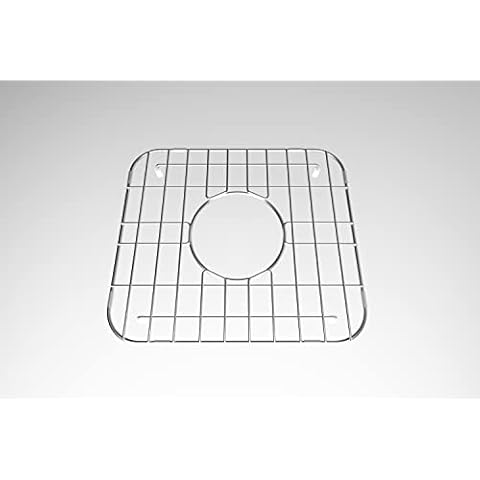 MEJE - 13'' X 11.5" Kitchen Sink Grid with Center Drain for Double Sink Bowls,Stainless Steel Sink Protectors, Sink Bottom Grid, Sink Mats and Sink Racks for Bottom of Kitchen Sink Cover