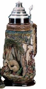 KING Chope de bière allemande la faune sauvage, lapin géant chope 2 litres