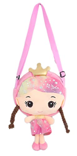 Tickles Soft fabric Doll Shape Sling Cross Body Bag for Kids Girls Nursery Travelling Picnic (Color: Pink Size : 15 x 18 cm)