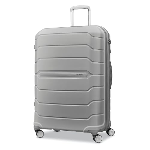 Image of Samsonite Freeform Hardside Expandable with Double Spinner Wheels, Light Grey, Checked-Large Spinner, Freeform Hardside Expandable With Double Spinner Wheels