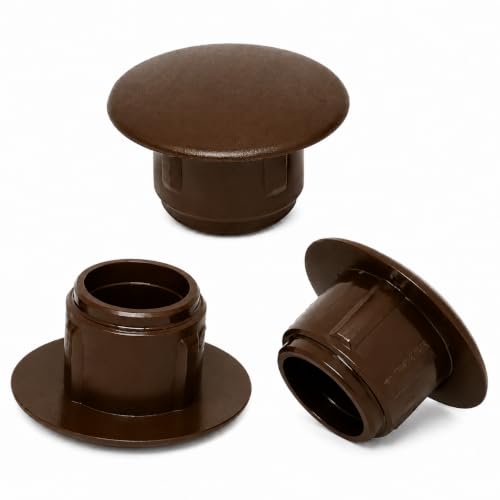 Image of (Pack of 20) Brown Plastic Hole Plugs 0.51 inch x 0.31 inch (13 x 8 mm), Drill Hole Cover Caps, Furniture Hole Plug, Screw Hole Plugs