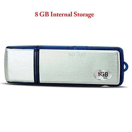 RENMAX 8GB Digital Voice Recorder USB Flash Drive Voice Activated Recording Silver-Blue/Black - 1 Pc