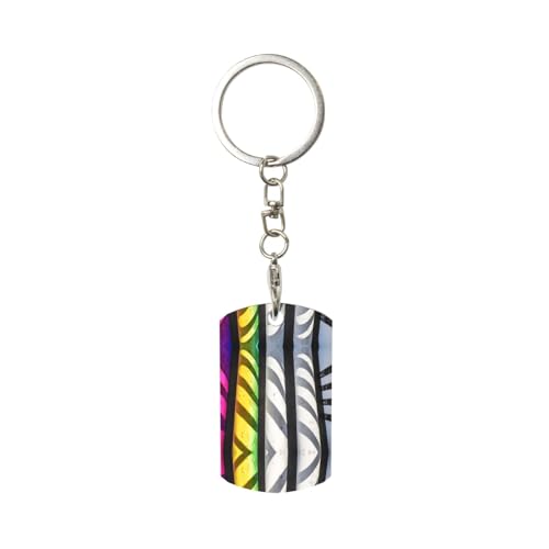 HCVXBSA Rainbow Caustic Illumination Aluminum Keychain - Stylish And Durable Key Ring With Full-Print Design, Perfect For Men And Women, Ideal Gift For Any Occasion
