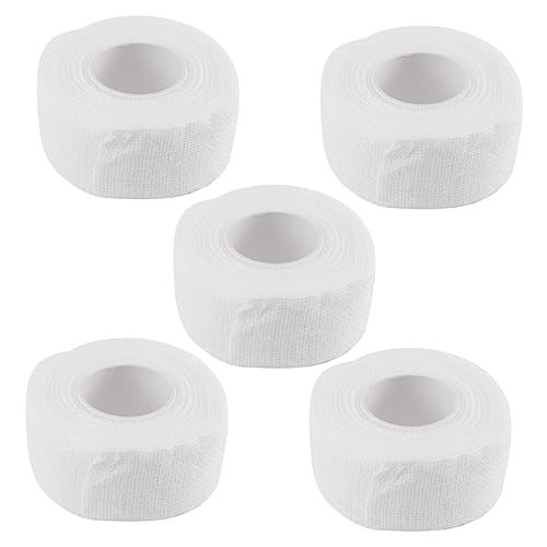Ipetboom 5pcs Cotton Elastic First Aid Tape Sports Tape Protective Self Adhesive for Men Women White Gauze Wrap