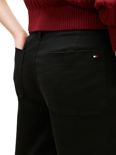 Image of Tommy Hilfiger Women's Twill Straight Chino Pants with Stretch Mid Rise Ankle Pants