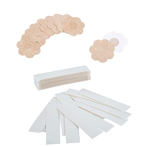 Tbwisher Fashion Beauty Tapes (30 Stück) Doppelseitig für Mode und Körper ＆ Klebende BH-Blütenblatt-Tops (10 Paar blütenförmige Brustwarzenbezüge)……
