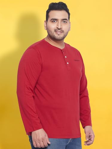 Image of Bigbanana Plus Size Men's Regular Fit Solid Henley Tshirt