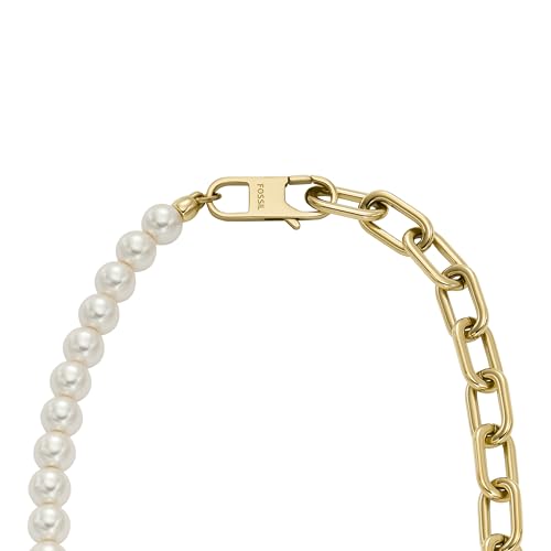 Image of Fossil Women's Ellis Toi Et Moi Gold-Tone Brass Station Necklace