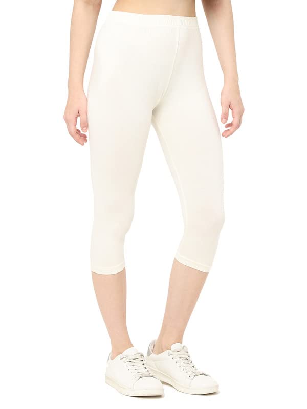 Image of Robinbosky Premium Stretchable Cotton Capri Legging for Women | Suitable for Formal wear & Casual wear | High-End Elastic Makes. The Leggings Squat Proof and Durable for Travel, Yoga, & Workout.