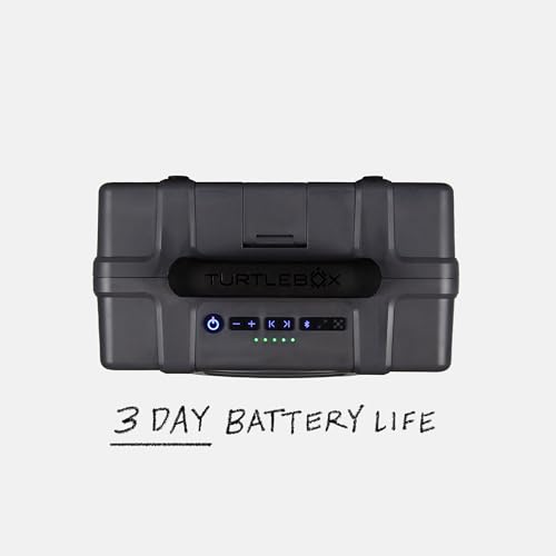 Image of Turtlebox Grande: Loud! Outdoor Portable Bluetooth 5.4 Speaker: Rugged, Waterproof, Ultra-Portable (Plays to 126db, Deep Bass, Shockproof), Unlimited Pairing for Full Stereo Experience, Gray