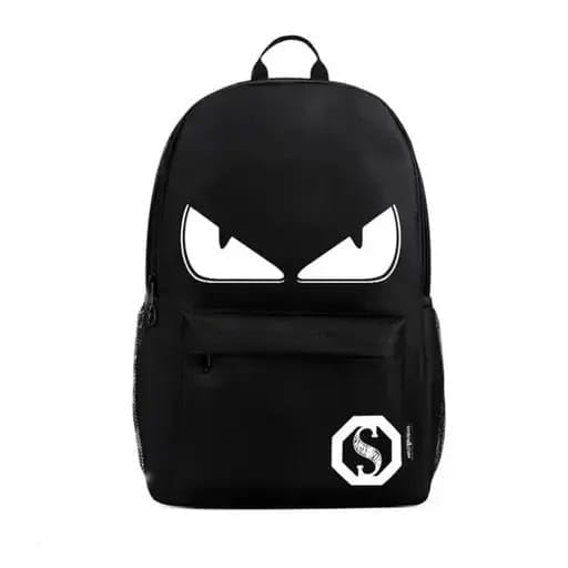 chalia Anime Style Backpack – Black Canvas Daypack with Evil Eyes Graphic, Perfect for School, College & Travel-picture-15