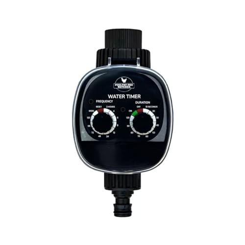Poultry Pro Water Timer | Electronic Water Timer for Garden Hose with Duration and Frequency | Automatic Water Control for Poultry Pro Waterer System | Batteries not Included, Takes 2 AAA Batteries