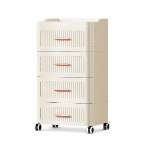 Image of FashionCha Storage Cabinet with Drawers, Storage Drawers, Mobile Drawers for Bedroom, Cream, Cream, 40cm wide, 7 layers
