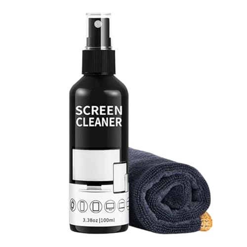 Screen Cleaner Spray - Electronics Cleaner Spray | 100ml Quick-Drying TV Screen Cleanerr Sprays Cloth Kit, Electronic Devices Cleaning Mist Compact For Smartphone Monitor Laptop Car Computer
