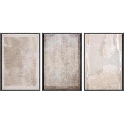 SIGNLEADER Framed Canvas Print Wall Art Set Soft Abstract Beige