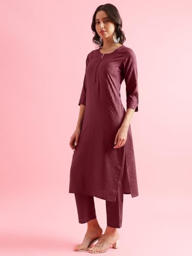 Image of Hritika Violet Viscose Rayon Straight Pattern Kurtaset (HRKB0048VOLT XXL)