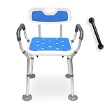 Shower Chair with Arms Heavy Duty Bath Chair with Back Inside Shower Transfer Bath Seat Padded Bench