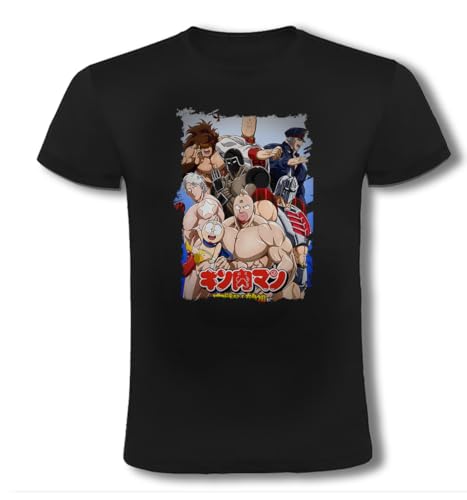 Camiseta Negra Kinnikuman Kanpeki Ch?ujin Shiso-Hen Moda Verano Tshirt