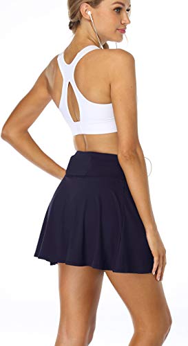 Image of Oalka Women's Pleated Skirt with Pockets High Waist Sports Athletic Running Shorts Golf Tennis Skorts