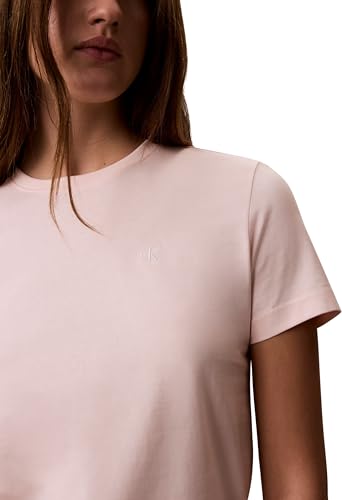 Calvin Klein Damen T-Shirt Kurzarm Archive Jersey Tee mit Rundhalsausschnitt, Rosa (Mangano Calcite), L 3