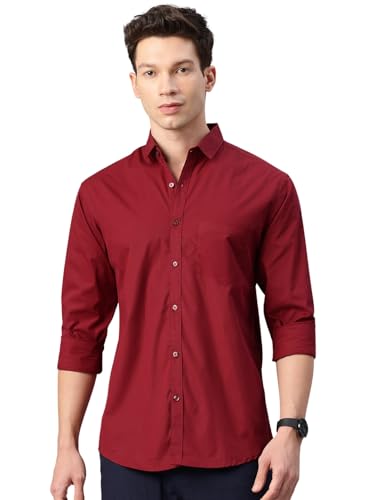 Image of Majestic Man Men's Cotton Slim Fit Solid Casual Shirt