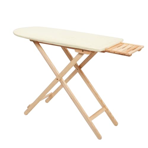 Tabla de planchar de madera, diseño plegable que ahorra espacio con altura ajustable, ideal para lavandería doméstica y uso compartido