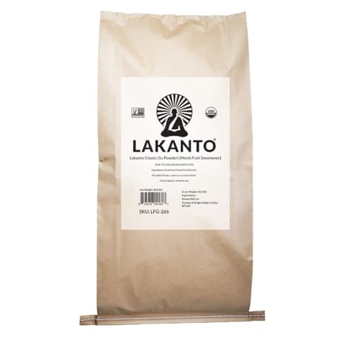 Lakanto Powdered Monk Fruit Sweetener with Erythritol - Confectioners Sugar Substitute, Baking Cakes, Icing, Frosting, Extract, Sugar Replacement (Powdered - 20 kg)