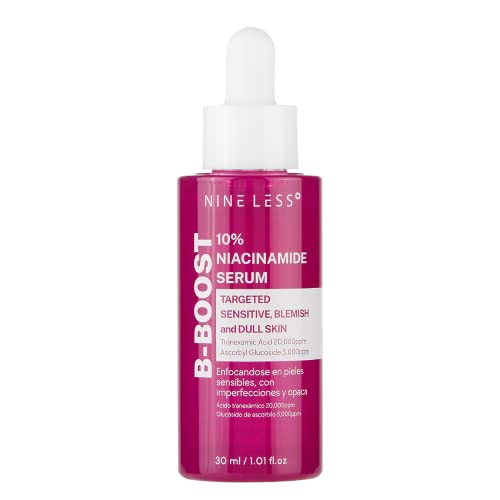 NINELESS -Boost Niacinamide Serum 10% 30 ml, suero facial con niacinamida, centella asiática y filtro de caracoles | Regula la grasa, minimiza los poros y mejora la textura | Ilumina, calma y