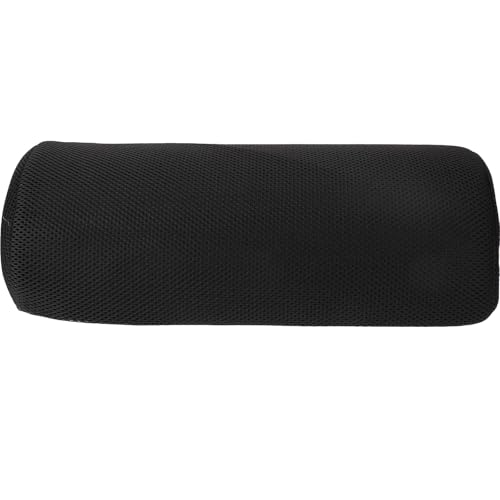 Sosoport Reposapiés Ergonómico de Media Luna para Oficina y Hogar Cojín de Alta Resiliencia de Poliéster Negro Almohada de Apoyo para Pies y Rodillas Alivio de Presión y Confort para