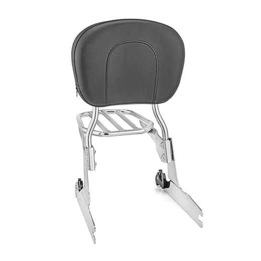 Wsays Standard Height Sissy Bar and Luggage Rack (Large Pad) Compatible with Harley Softail Deluxe Fat Boy Heritage Springer Classic 2000-2017 Chrome Passenger Backrest