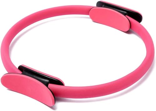 Anello per Pilates Manico Confortevole Anello Antiscivolo Resistente per l'allenamento Sportivo per Le Donne Cerchio di Resistenza cinetica Fitness Cerchio di Yoga(Rosa)