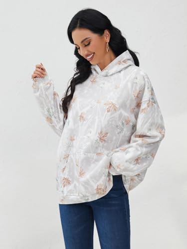 Image of Dsewpaur Camo Hoodie For Women Oversized Long Sleeve Drop Shoulder Fleece Hooded Sweatshirt Pullover With Pocket Outfits