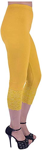 Image of Snowball Lace Capri Leggings for Women | PlusSize Stylish Net Capri for Girls