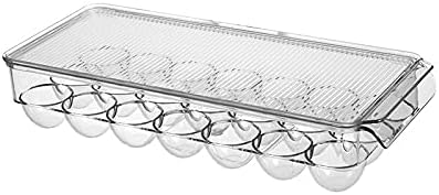Refrigerator Storage Box 12/14/21 Grids Egg Storage Box with Lid Egg Tray Containers Transparent Refrigerator Eggs Storage Box Airtight Fresh Box for Kitchen (Color : 12Grids) (21grids)