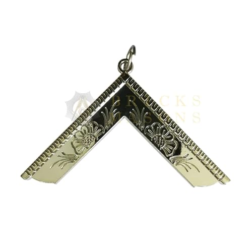 Bricks Masons Worshipful Master Blue Lodge Officer Collar Jewel - Silver Metal