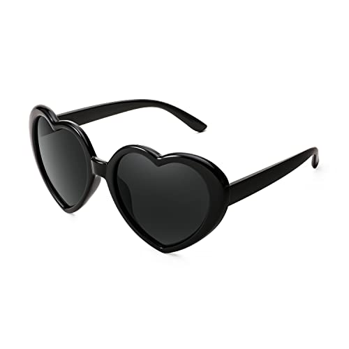 FEISEDY Polarized Heart Shaped Sunglasses Oversized Vintage Fashion Love Eyeglasses for Women UV400 B2337